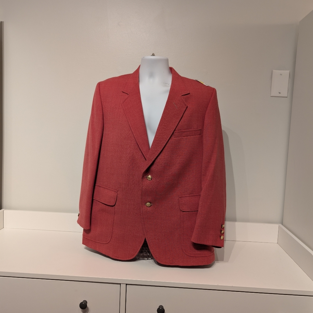Vintage ANDOVER REED PALM BEACH 45 Salmon Red 2 Button Blazer Sport Coat